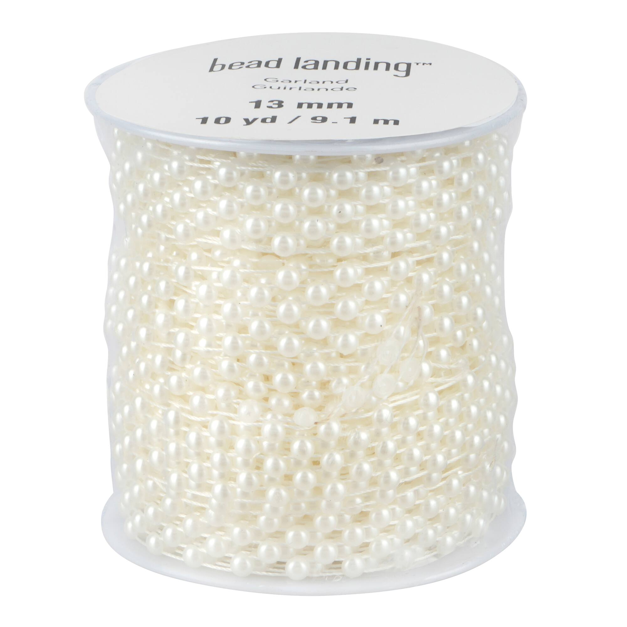 6 Pack: 13mm Ivory Plastic Pearl Garland, 10yd. by Bead Landing™